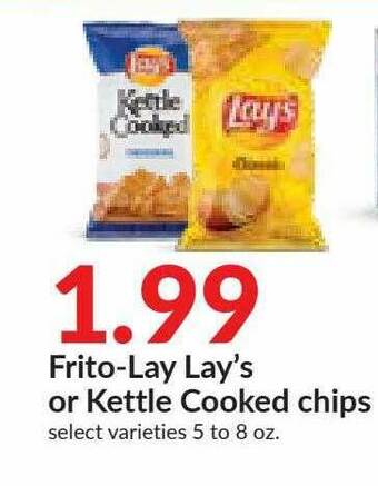 Hy-Vee Frito-Lay Lay's Or Kettle Cooked Chips offer