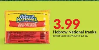 Hy-Vee Hebrew National Franks offer
