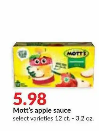 Hy-Vee Mott's Apple Sauce offer