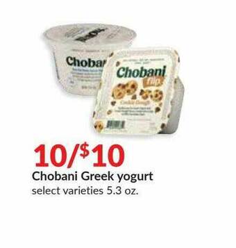Hy-Vee Chobani Greek Yogurt offer