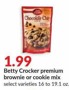 Hy-Vee Betty Crocker Premium Brownie Or Cookie Mix offer