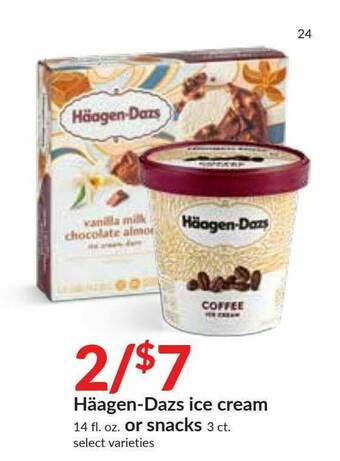 Hy-Vee Häagen-Dazs Ice Cream Or Snacks offer