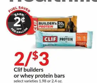 Hy-Vee Clif Builders Or Whey Protein Bars offer