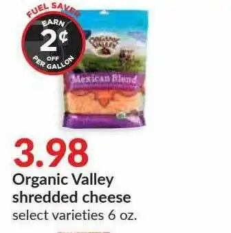 Hy-Vee Organic Valley Shredded Cheese offer
