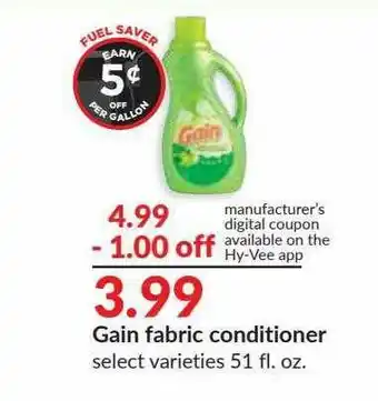 Hy-Vee Gain Fabric Conditioner offer
