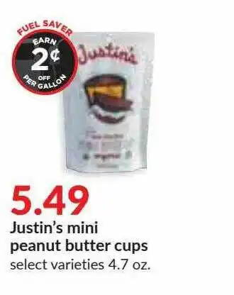 Hy-Vee Justin's Mini Peanut Butter Cups offer