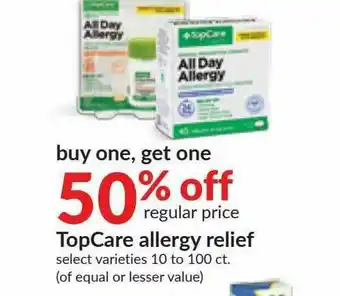Hy-Vee TopCare Allergy Relief 50% Off offer