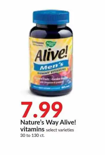 Hy-Vee Nature's Way Alive! Vitamins offer