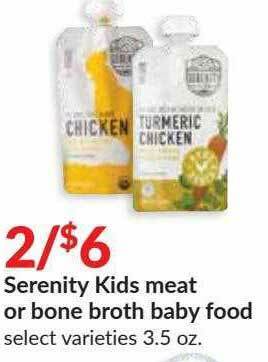 Hy-Vee Serenity Kids Meat Or Bone Broth Baby Food offer