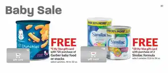 Hy-Vee Gerber Baby Food Or Snacks Or Similac Formula offer