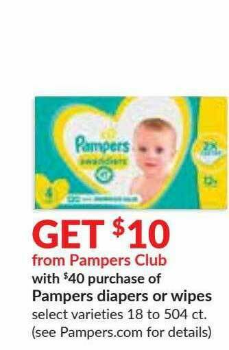 Hy-Vee Pampers Diapers Or Wipes offer