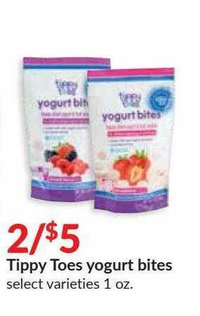 Hy-Vee Tippy Toes Yogurt Bites offer