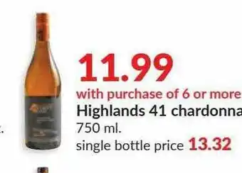 Hy-Vee Highlands 41 Chardonnay offer