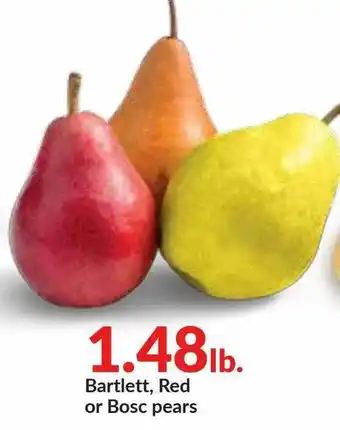 Hy-Vee Bartlett, Red Or Bosc Pears offer