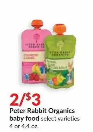 Hy-Vee Peter Rabbit Organics Baby Food offer