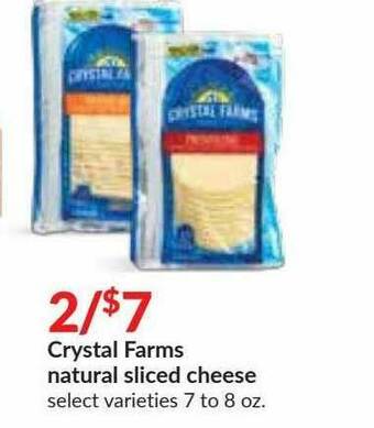 Hy-Vee Crystal Farms Natural Sliced Cheese offer