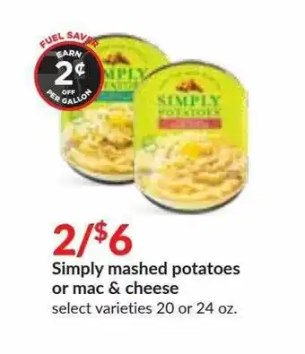 Hy-Vee Simply Mashed Potatoes Or Mac & Cheese offer