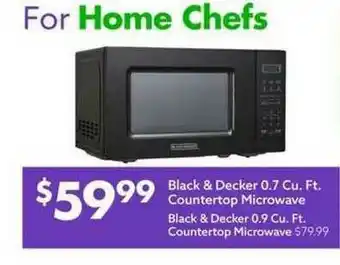 Big Lots Black & Decker 0.7 Cu. Ft. Countertop Microwave Or Black & Decker 0.9 Cu. Ft. Countertop Microwave offer