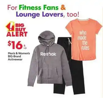 Big Lots Men's & Women's Big-Brand Activewear offer