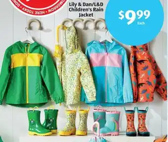 Aldi Lily & Dan/L&D Children's Rain Jacket offer