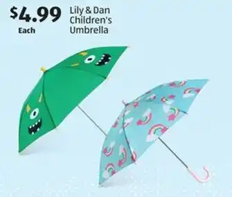 Aldi Lily & Dan Children's Umbrella offer