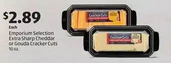 Aldi Emporium Selection Extra Sharp Cheddar or Gouda Cracker Cuts 10 oz. offer