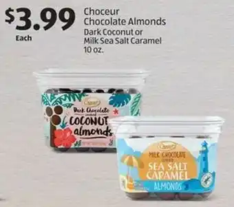 Aldi Choceur Chocolate Almonds Dark Coconut or Milk Sea Salt Caramel 10 oz. offer