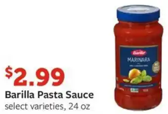 Fareway Barilla Pasta Sauce select varieties, 24 oz offer