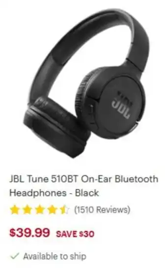 Best Buy JBL Tune 510BT On-Ear Bluetooth Headphones - Black offer