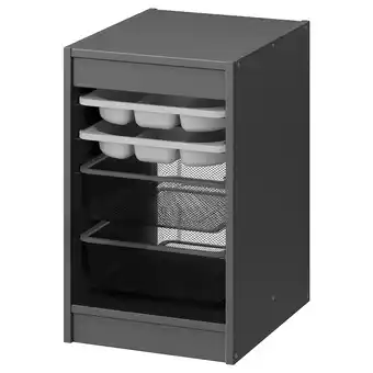 Ikea Trofast Storage combination w boxes/trays, gray gray/dark gray, 13 3/8x17 3/8x22 offer