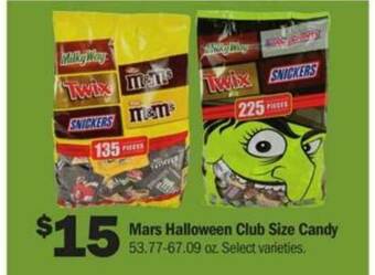 Meijer Mars Halloween Club Size Candy offer