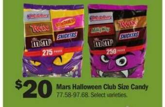 Meijer Mars Halloween Club Size Candy offer