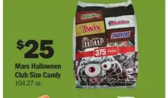 Meijer Mars Halloween Club Size Candy offer