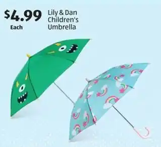 Aldi Lily & Dan Children's Umbrella offer