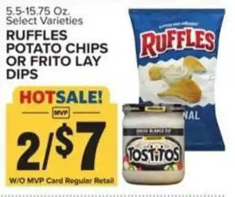 Food Lion RUFFLES POTATO CHIPS OR FRITO LAY DIPS offer