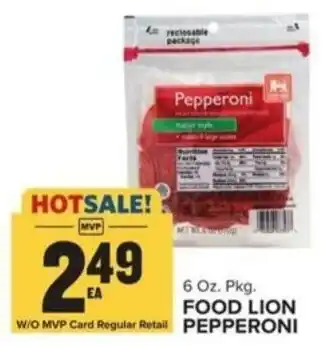 Food Lion FOOD LION PEPPERONI offer