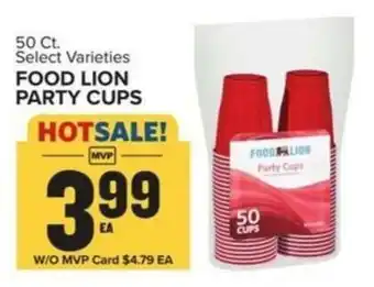 Food Lion FOOD LION PARTY CUPS offer
