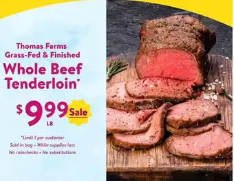Fresh Thyme Whole Beef Tenderloin offer