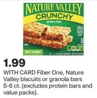 CVS Fiber One, Nature Valley biscuits or granola bars 5-6 ct. offer