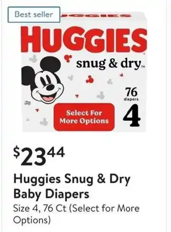 Walmart Huggies Snug & Dry Baby Diapers offer