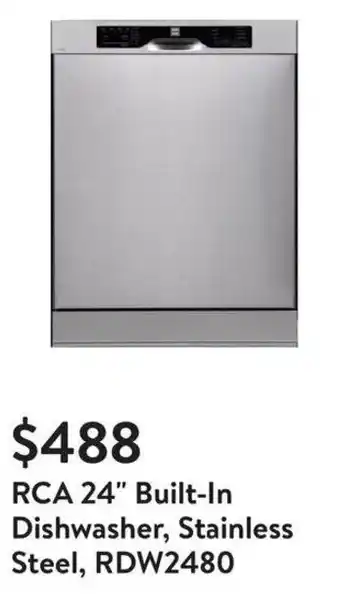 Walmart RCA 24" Built-In Dishwasher, Stainless Steel, RDW2480 offer