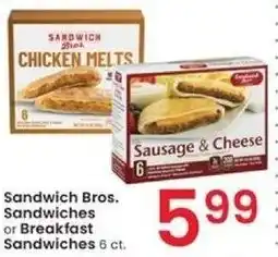 Albertsons Sandwich Bros. Sandwiches or Breakfast Sandwiches 6 ct. offer