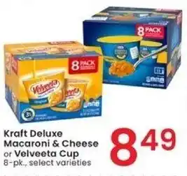 Albertsons Kraft Deluxe Macaroni & Cheese or Velveeta Cup 8-pk. offer