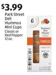 Aldi Park Street Deli Hummus Mini Cups Classic or Red Pepper offer