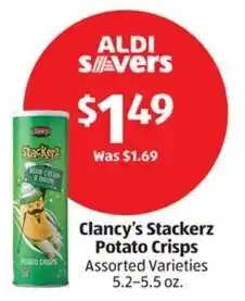 Aldi Clancy's Stackerz Potato Crisps Assorted Varieties offer
