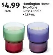 Aldi Huntington Home Two-Tone Glass Candle .9.87-oz. offer