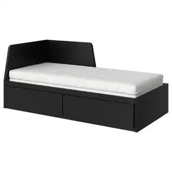 Ikea Flekke Daybed with 2 drawers/2 mattresses, black-brown/Åsvang medium firm, Twin offer