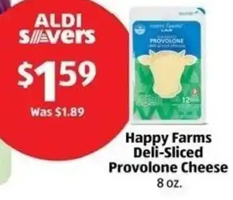Aldi Happy Farms Deli-Sliced Provolone Cheese 8 oz. offer