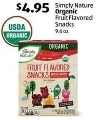 Aldi Simply Nature Organic Fruit Flavored Snacks offer