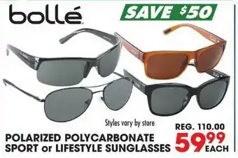 Big 5 Bollé Polarized Polycarbonate Sport Or Lifestyle Sunglasses offer